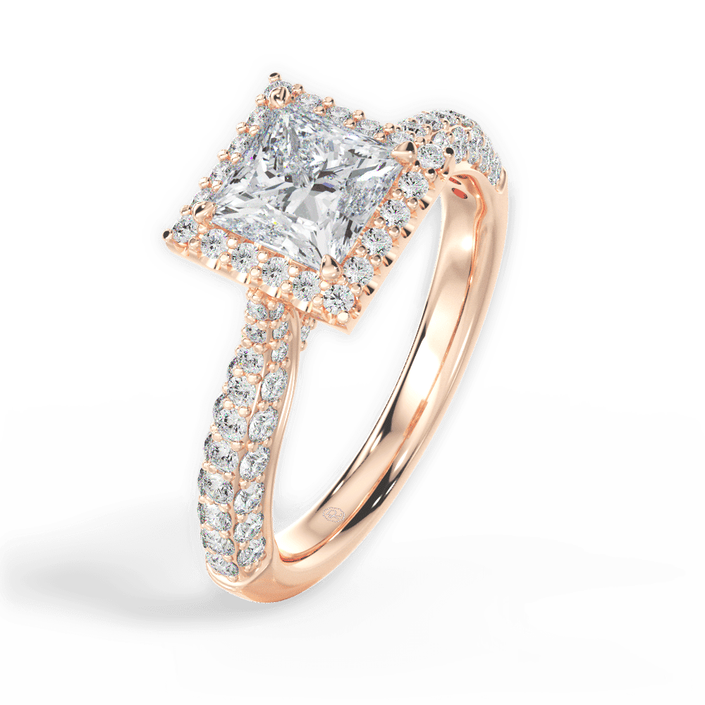 14kt Rose Gold/18kt Rose Gold/princess/perspective