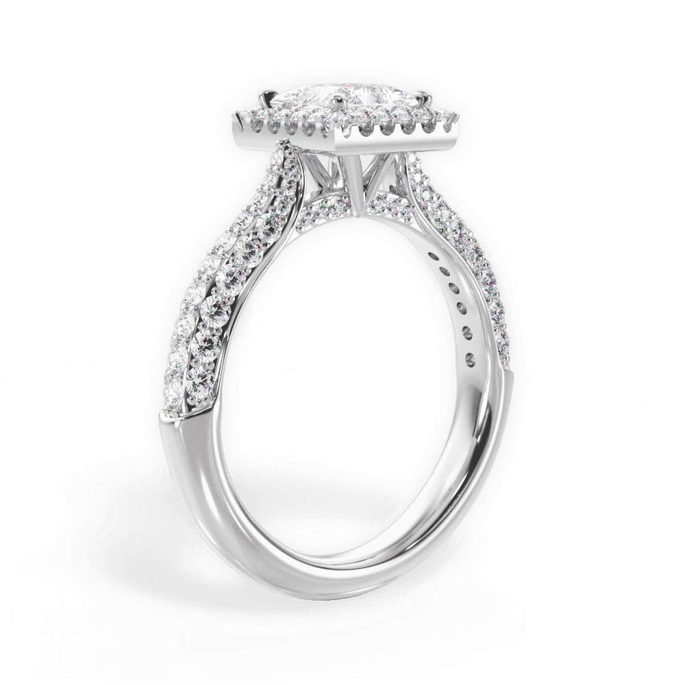 14kt White Gold/18kt White Gold/Platinum/princess/front