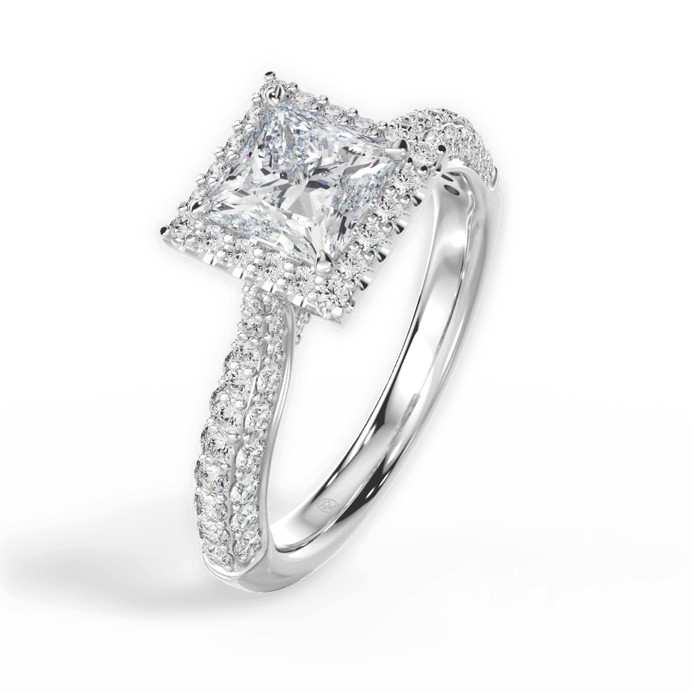 14kt White Gold/18kt White Gold/Platinum/princess/perspective