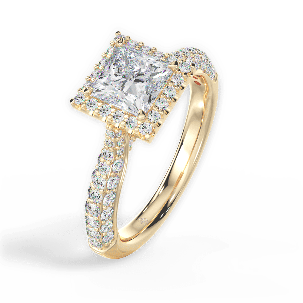 14kt Yellow Gold/18kt Yellow Gold/princess/perspective