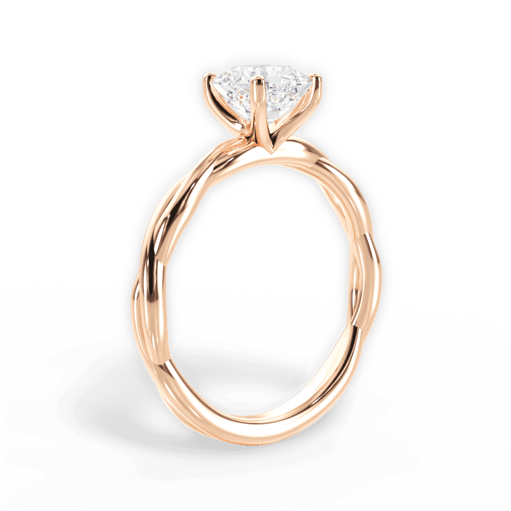 14kt Rose Gold/18kt Rose Gold/asscher/front