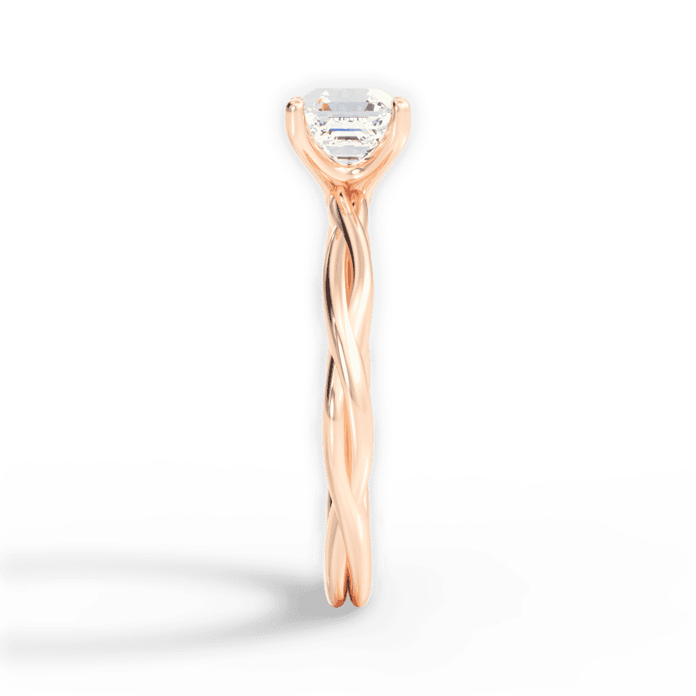 14kt Rose Gold/18kt Rose Gold/asscher/side