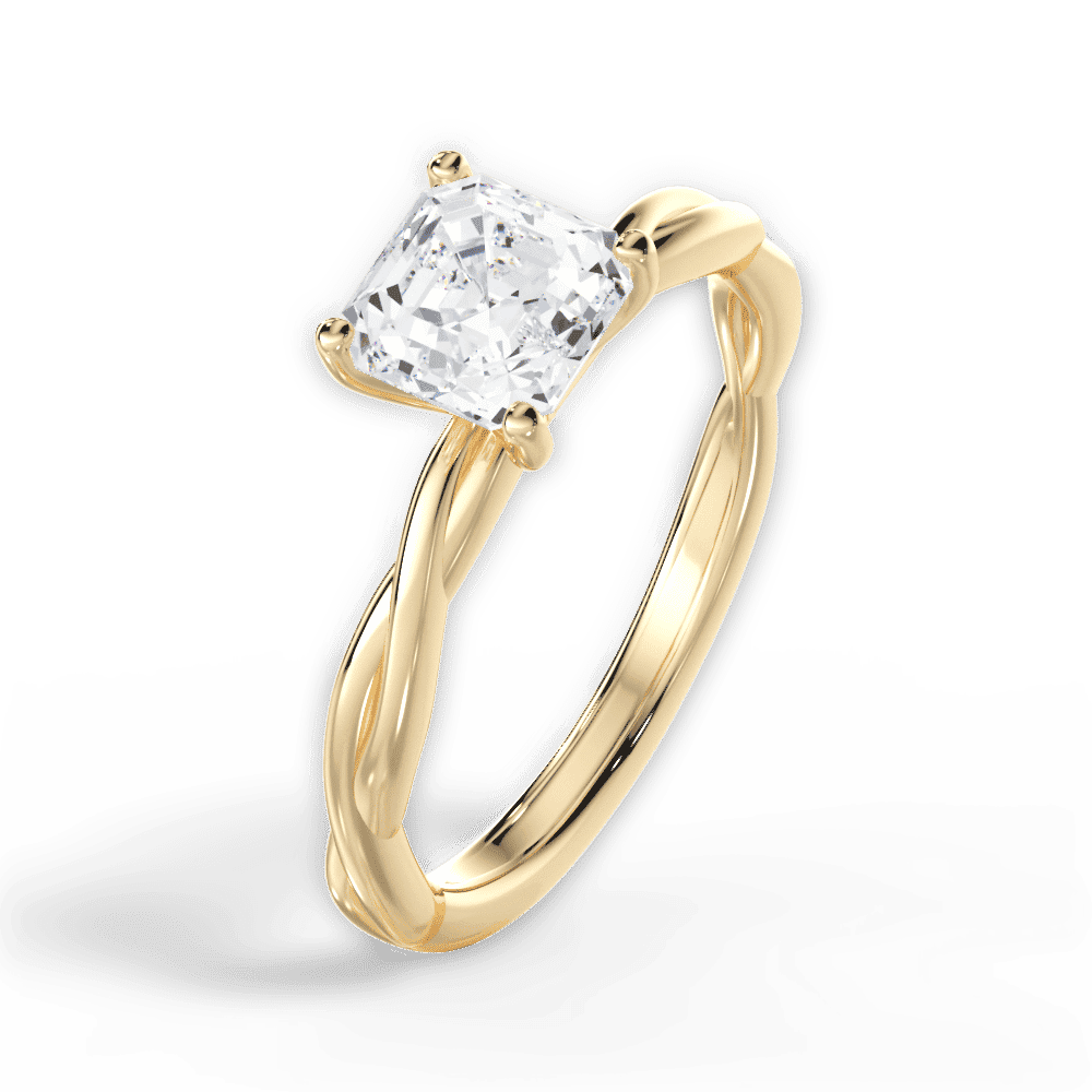 14kt Yellow Gold/18kt Yellow Gold/asscher/perspective