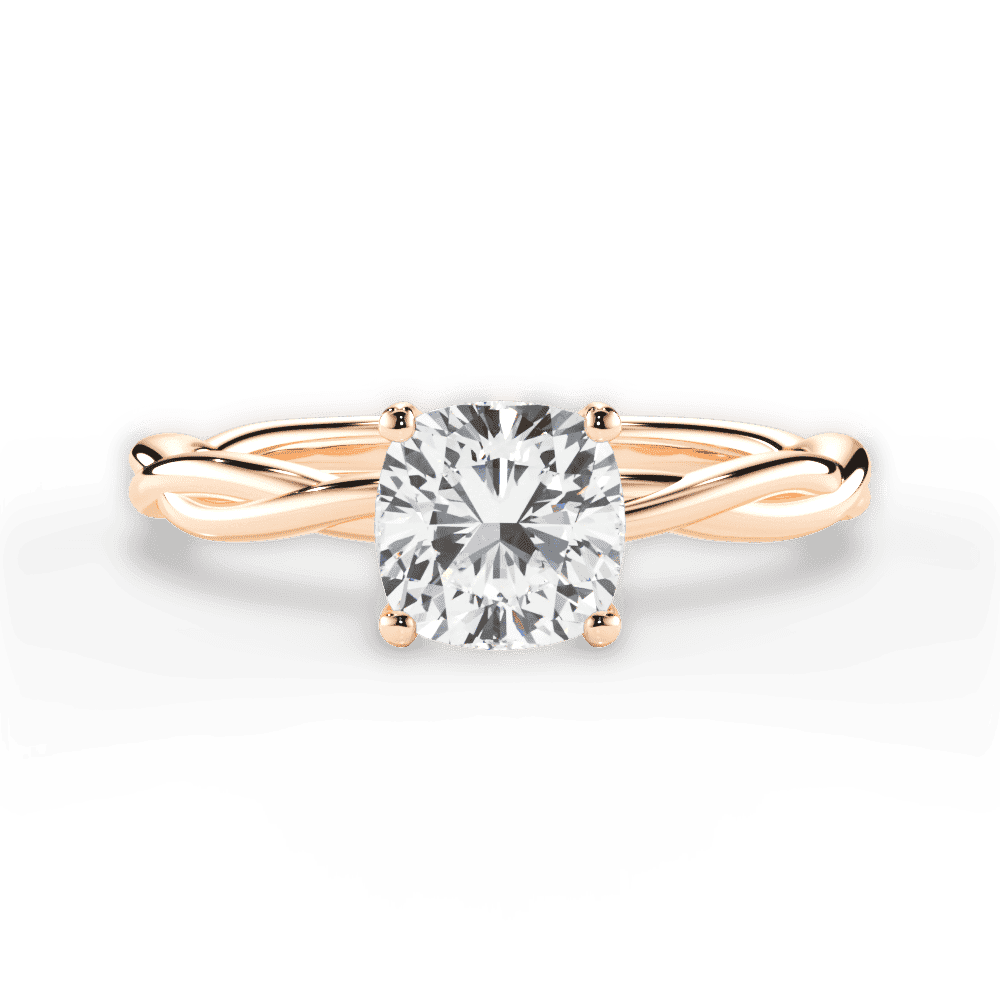 14kt Rose Gold/18kt Rose Gold/cushion/top