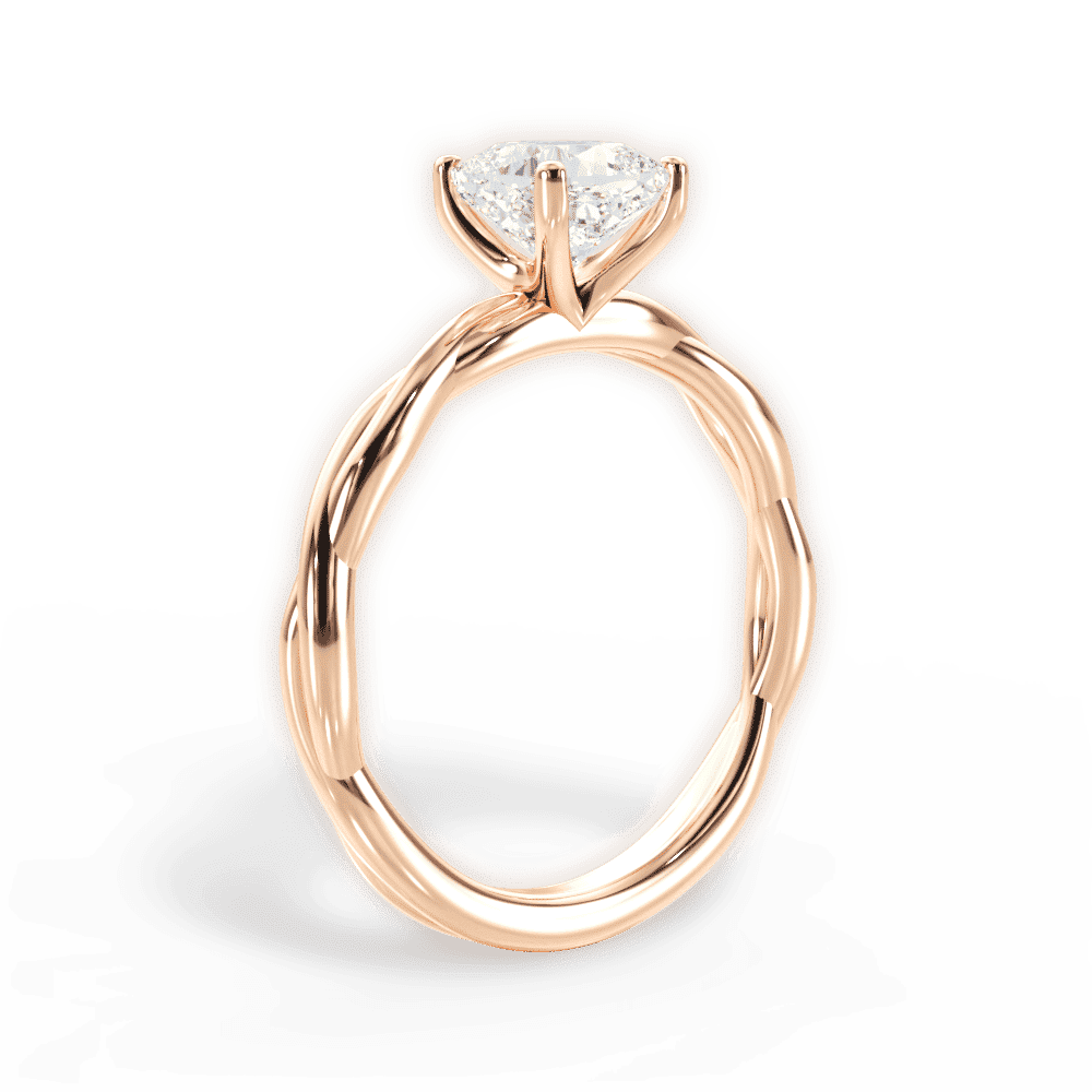 14kt Rose Gold/18kt Rose Gold/cushion/front
