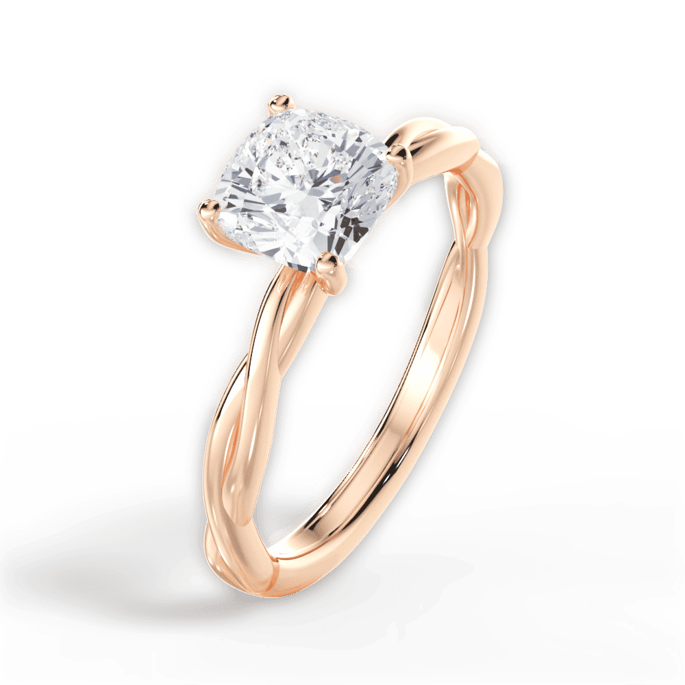 14kt Rose Gold/18kt Rose Gold/cushion/perspective