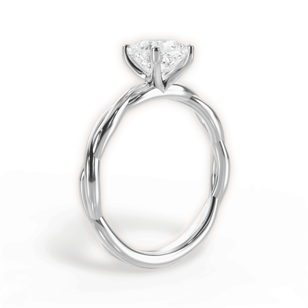 14kt White Gold/18kt White Gold/Platinum/cushion/front