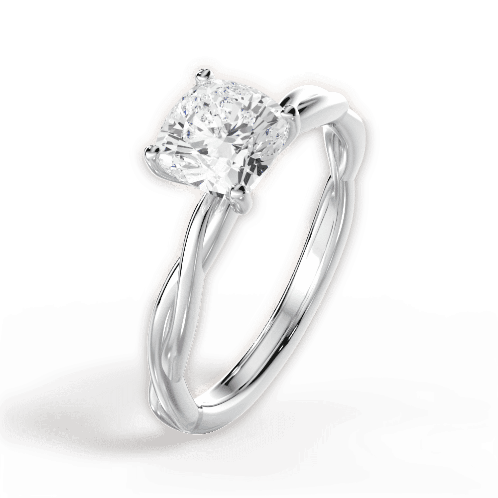 14kt White Gold/18kt White Gold/Platinum/cushion/perspective