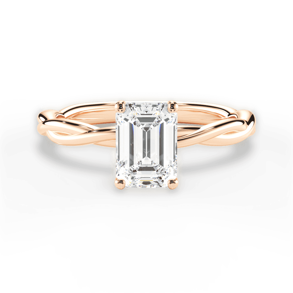14kt Rose Gold/18kt Rose Gold/emerald/top