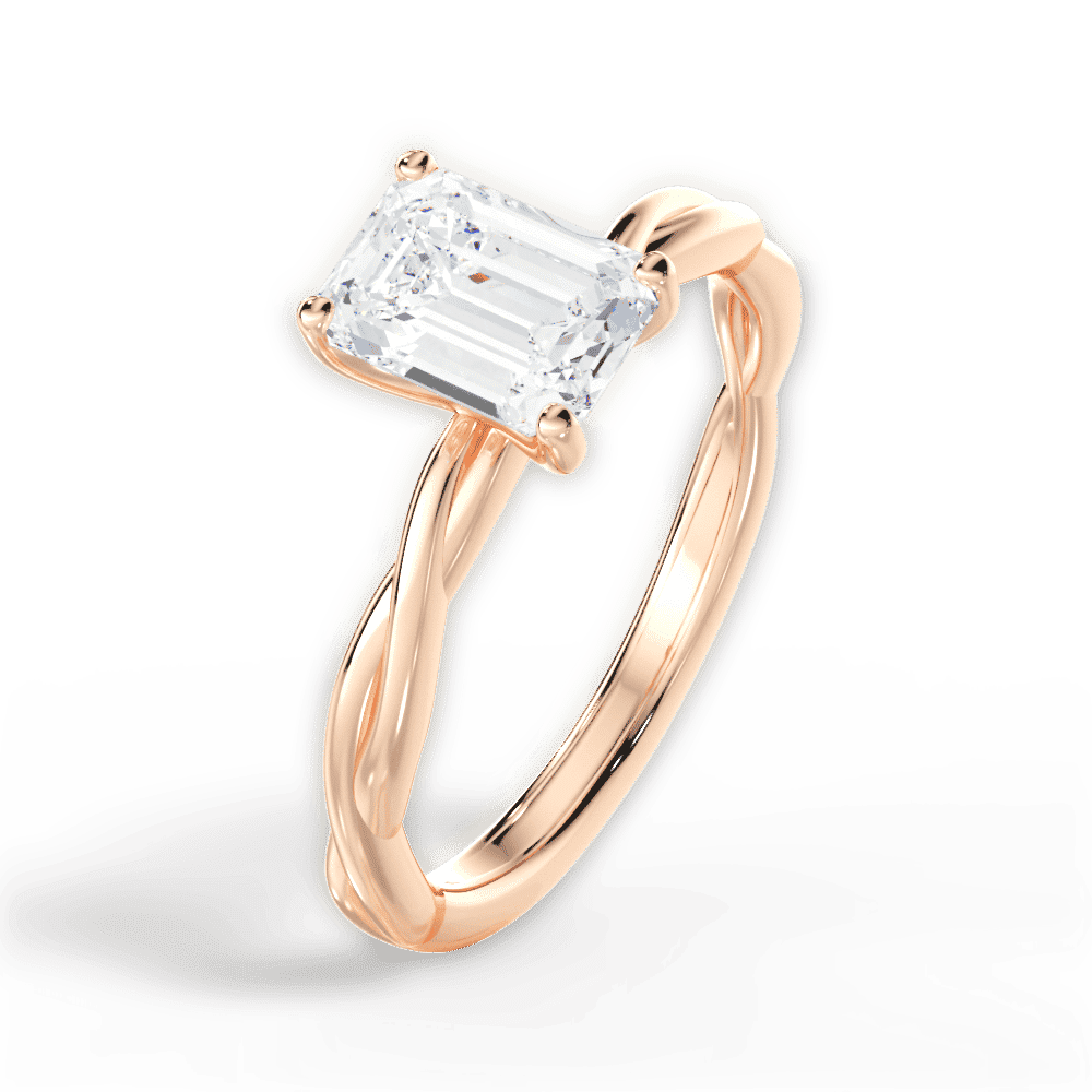 14kt Rose Gold/18kt Rose Gold/emerald/perspective