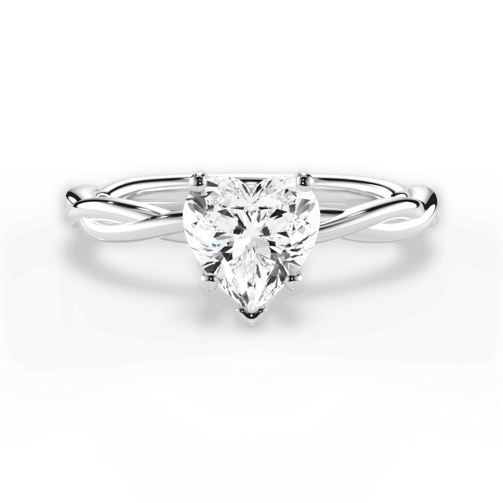 14kt White Gold/18kt White Gold/Platinum/heart/top