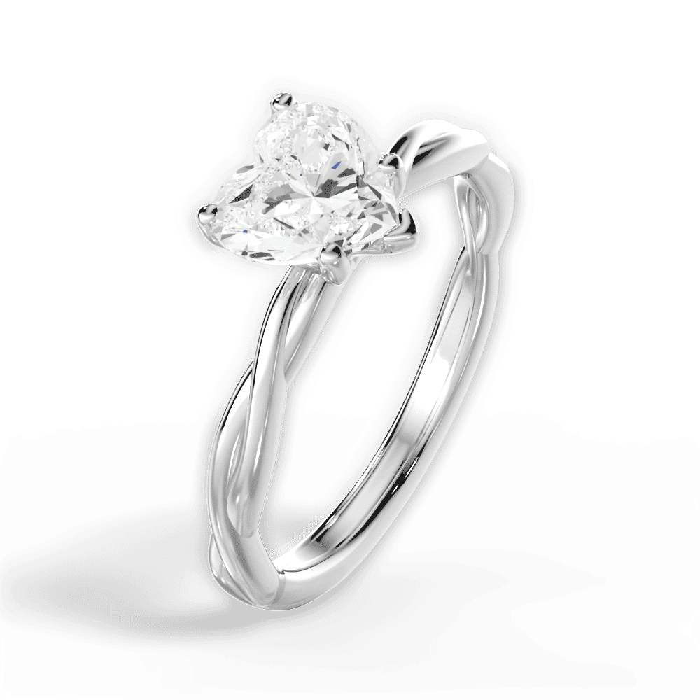 14kt White Gold/18kt White Gold/Platinum/heart/perspective