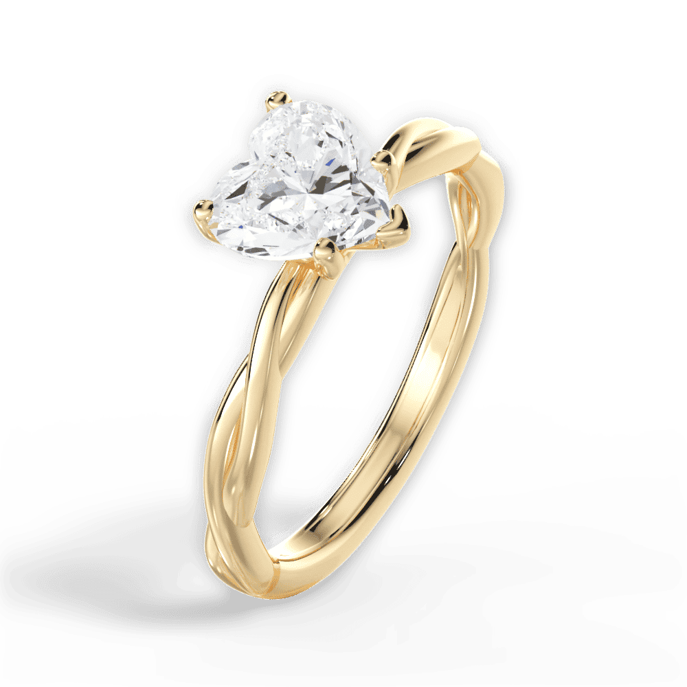 14kt Yellow Gold/18kt Yellow Gold/heart/perspective