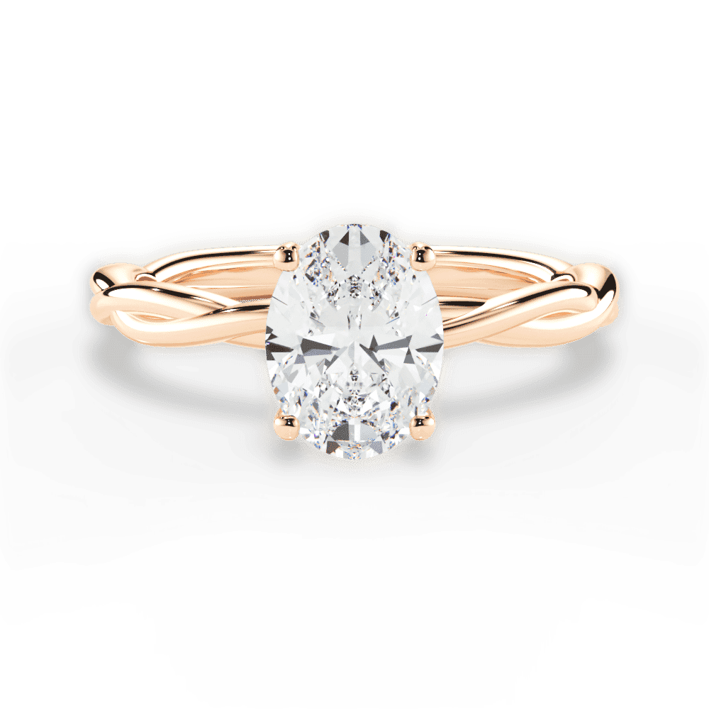 14kt Rose Gold/18kt Rose Gold/oval/top