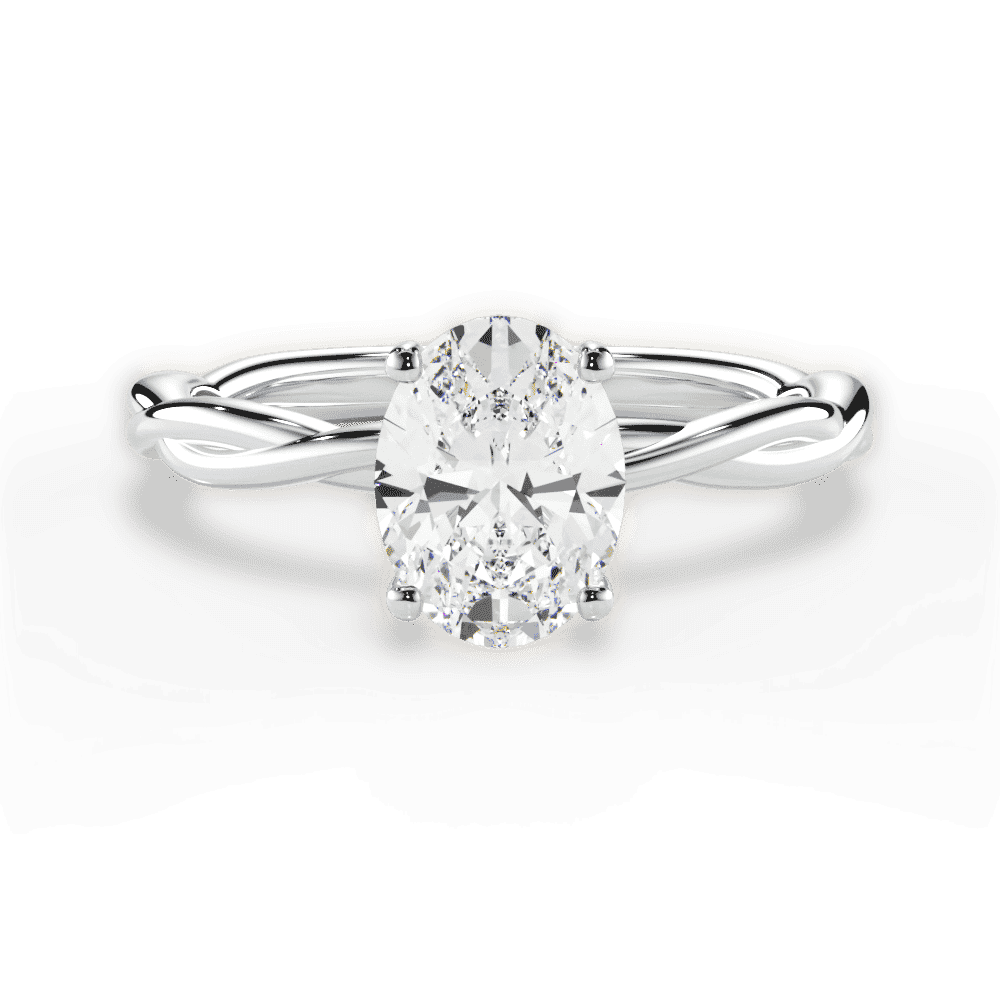 14kt White Gold/18kt White Gold/Platinum/oval/top