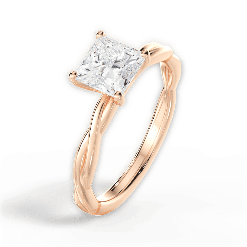 14kt Rose Gold/18kt Rose Gold/princess/perspective