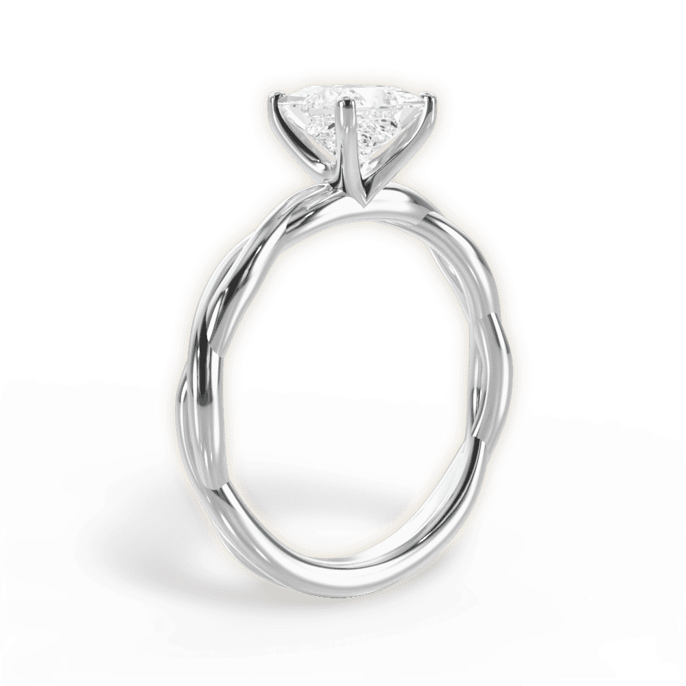 14kt White Gold/18kt White Gold/Platinum/princess/front