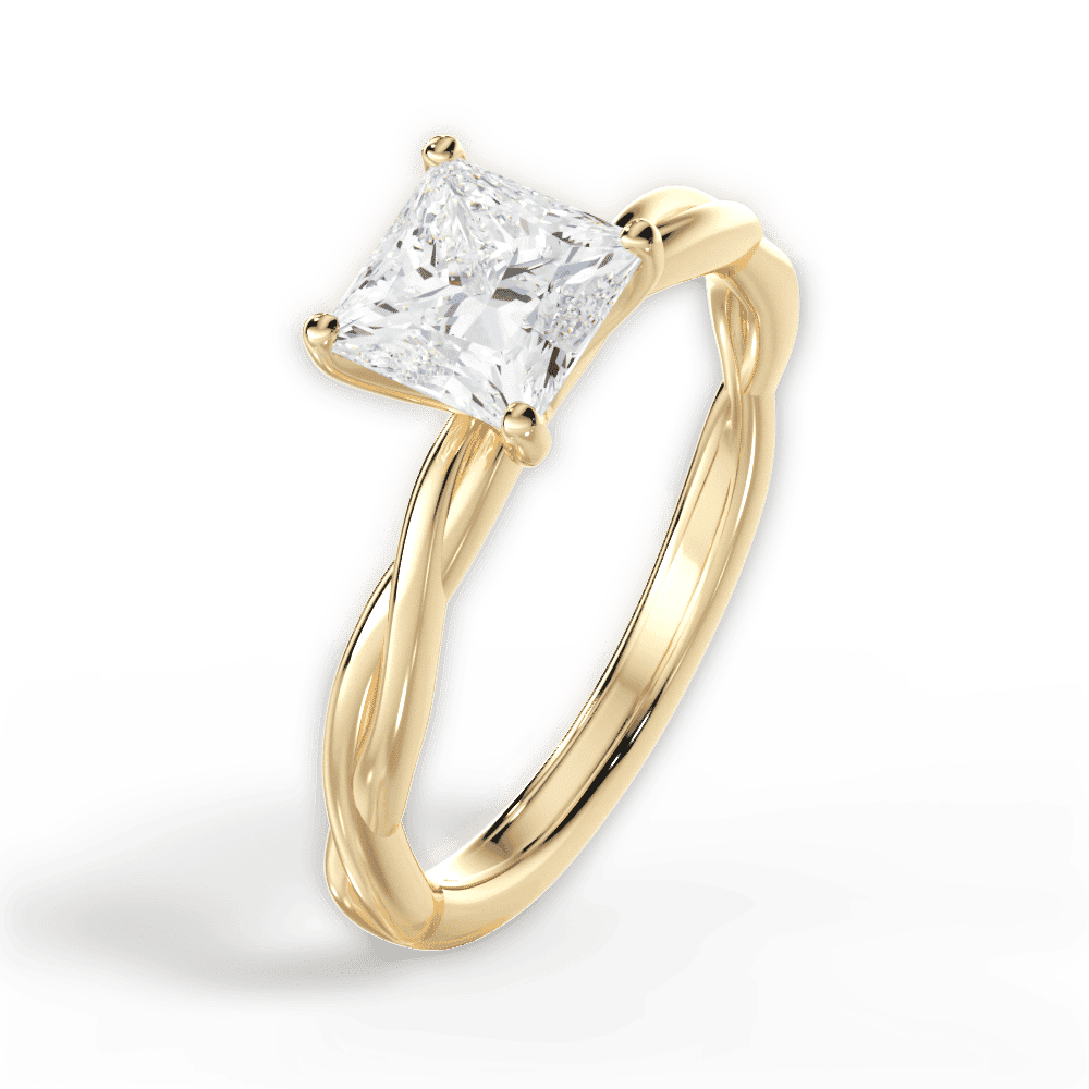 14kt Yellow Gold/18kt Yellow Gold/princess/perspective