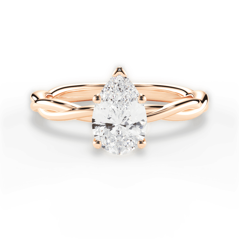 14kt Rose Gold/18kt Rose Gold/pear/top