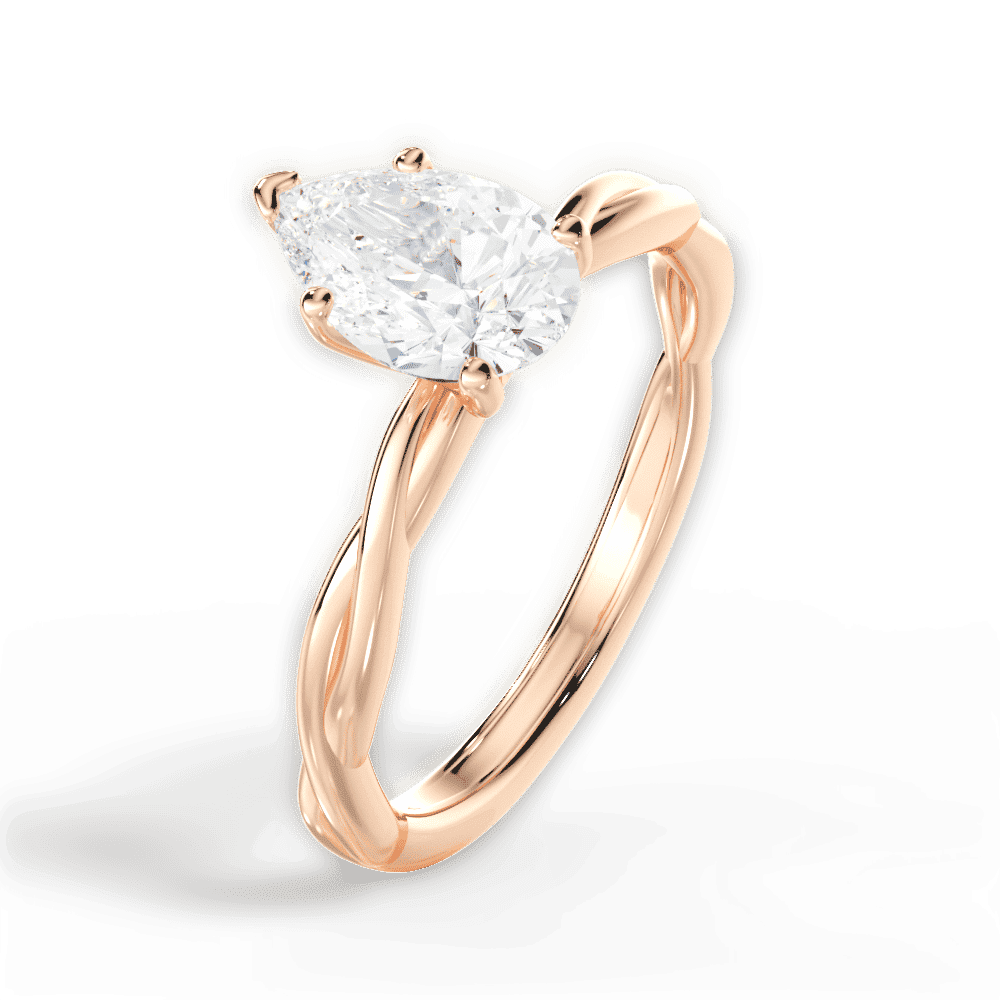 14kt Rose Gold/18kt Rose Gold/pear/perspective