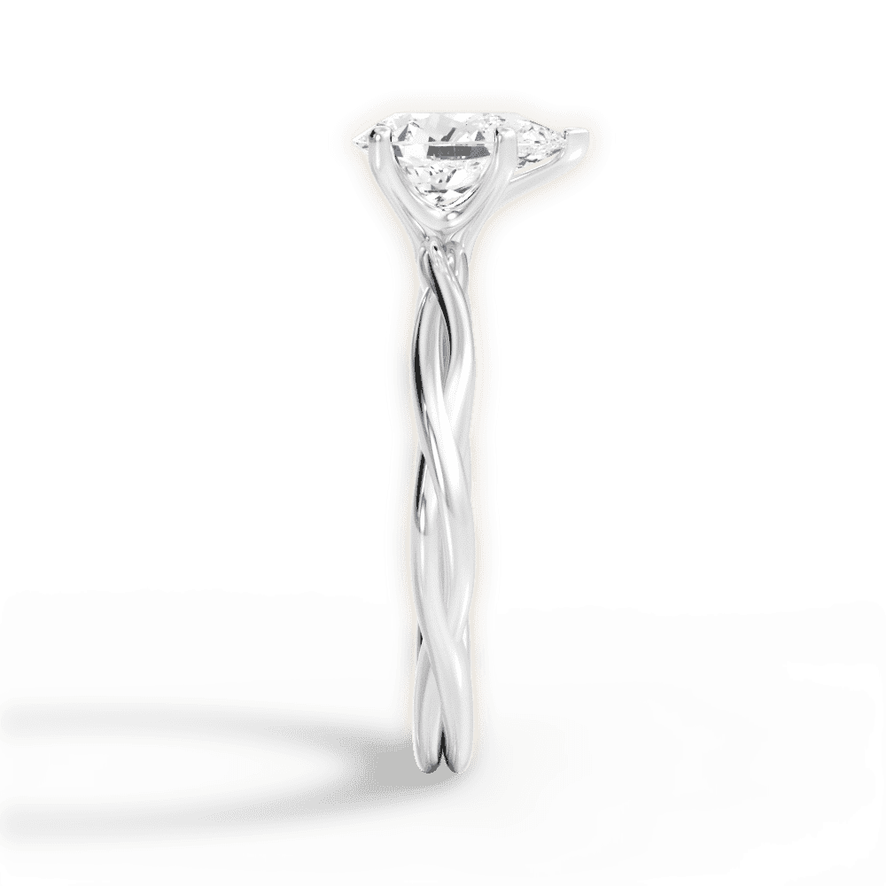 14kt White Gold/18kt White Gold/Platinum/pear/side