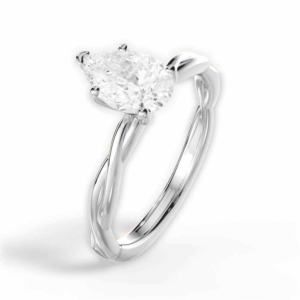 14kt White Gold/18kt White Gold/Platinum/pear/perspective