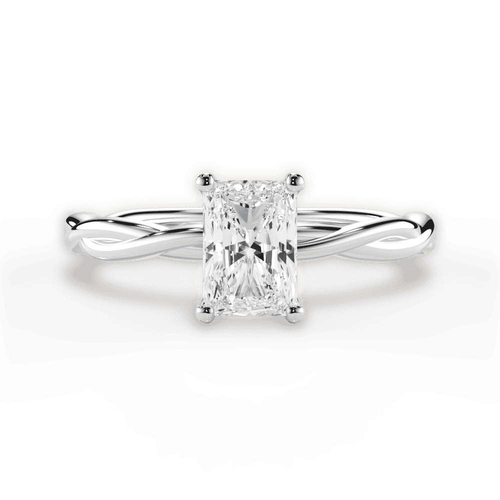 14kt White Gold/18kt White Gold/Platinum/radiant/top