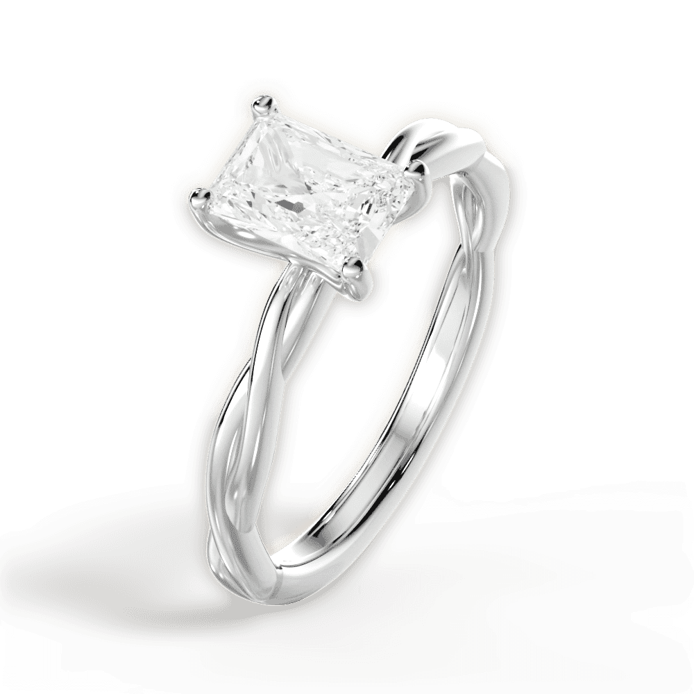 14kt White Gold/18kt White Gold/Platinum/radiant/perspective