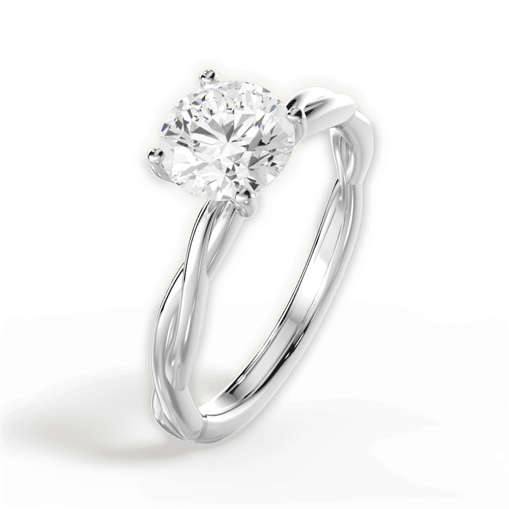 14kt White Gold/18kt White Gold/Platinum/round/perspective