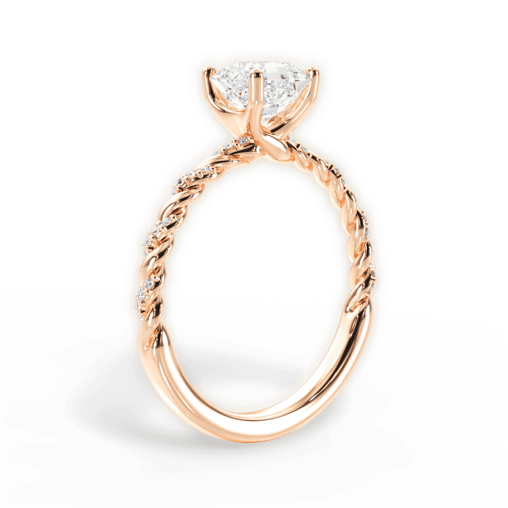 14kt Rose Gold/18kt Rose Gold/asscher/front