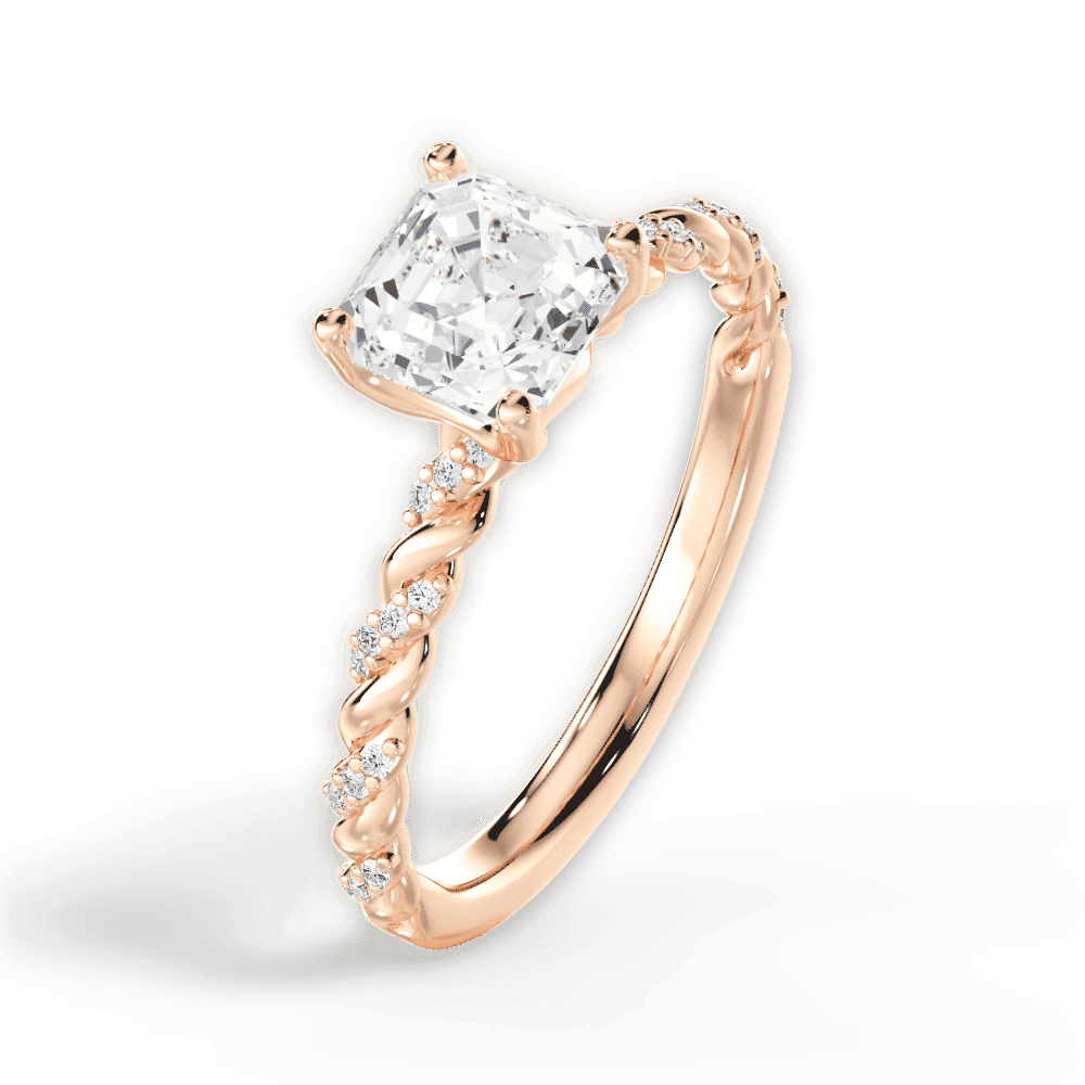14kt Rose Gold/18kt Rose Gold/asscher/perspective
