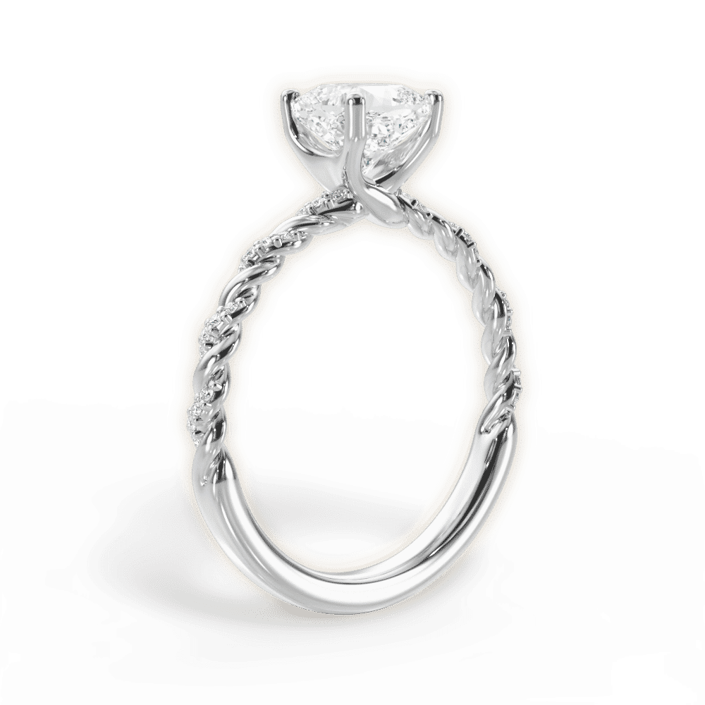 14kt White Gold/18kt White Gold/Platinum/cushion/front