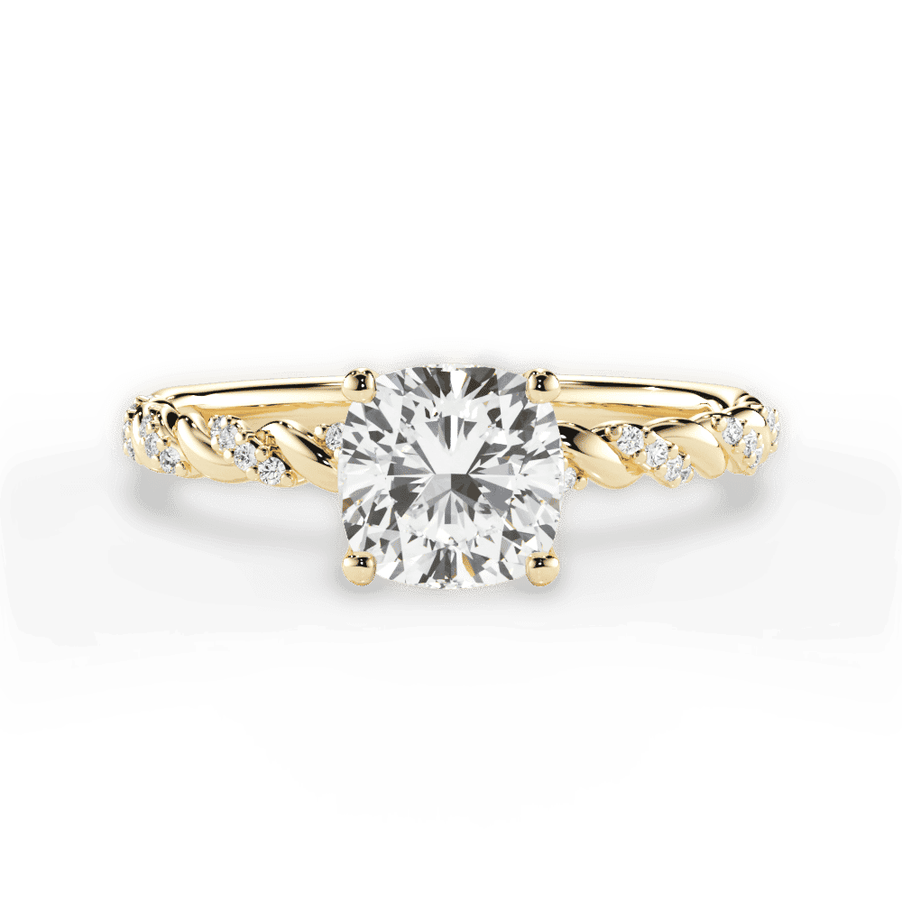 14kt Yellow Gold/18kt Yellow Gold/cushion/top
