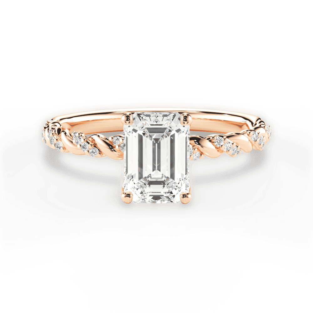 14kt Rose Gold/18kt Rose Gold/emerald/top
