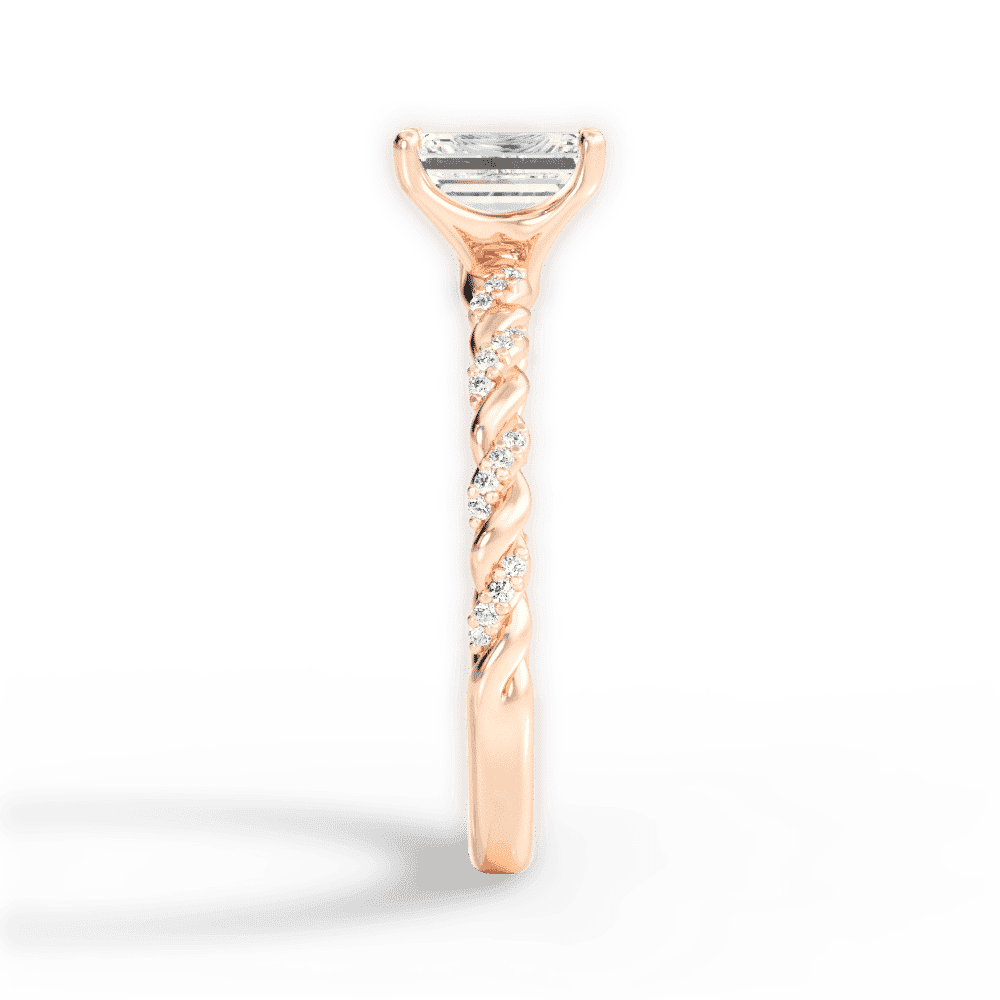 14kt Rose Gold/18kt Rose Gold/emerald/side
