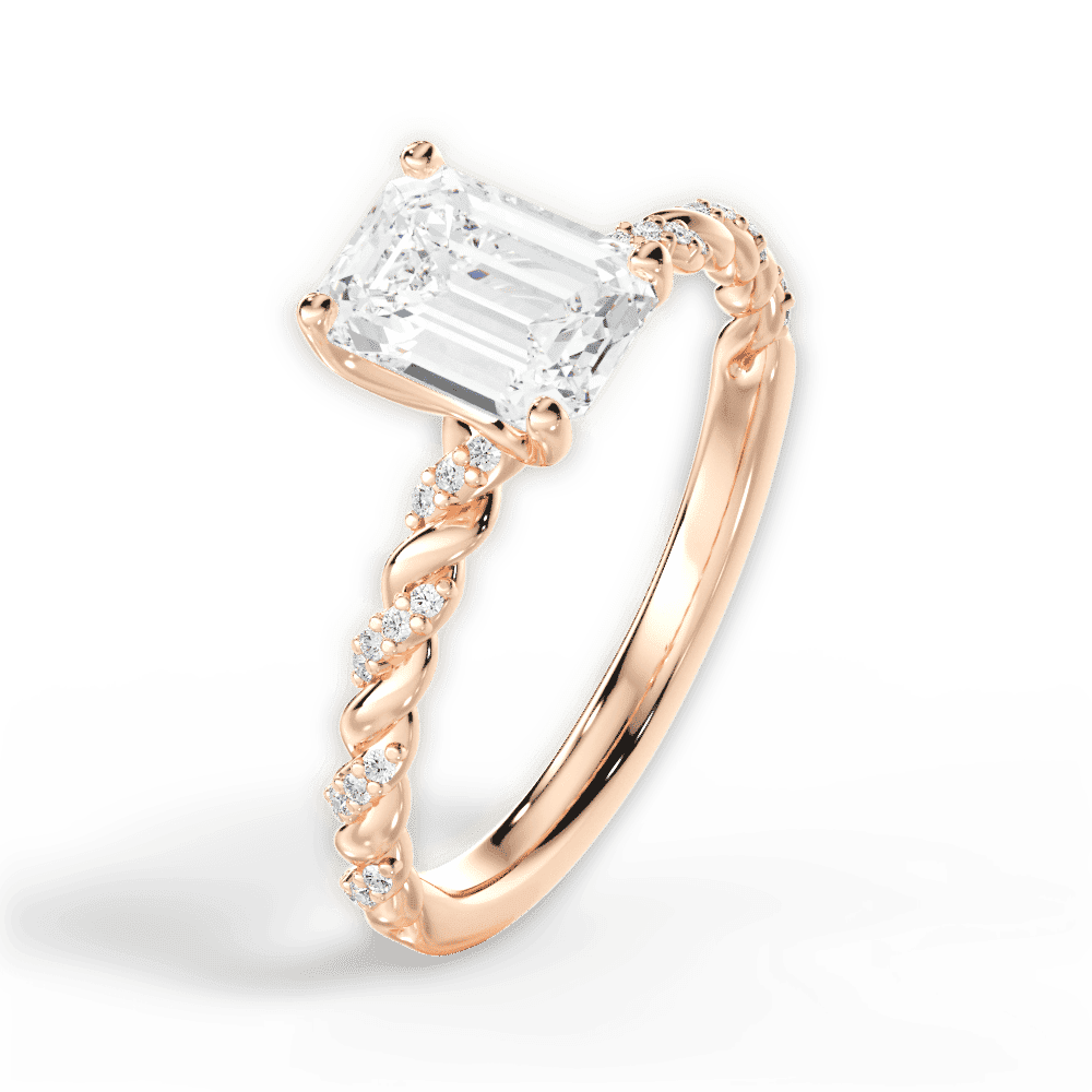 14kt Rose Gold/18kt Rose Gold/emerald/perspective