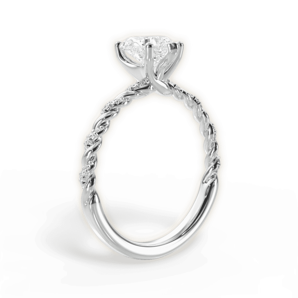 14kt White Gold/18kt White Gold/Platinum/heart/front
