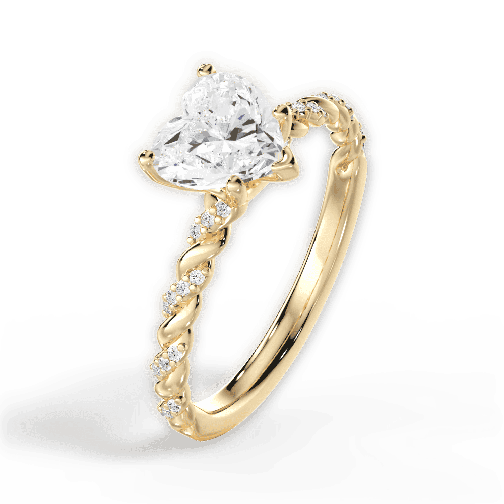 14kt Yellow Gold/18kt Yellow Gold/heart/perspective