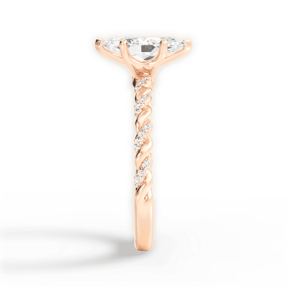 14kt Rose Gold/18kt Rose Gold/marquise/side