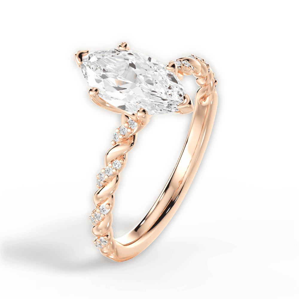 14kt Rose Gold/18kt Rose Gold/marquise/perspective