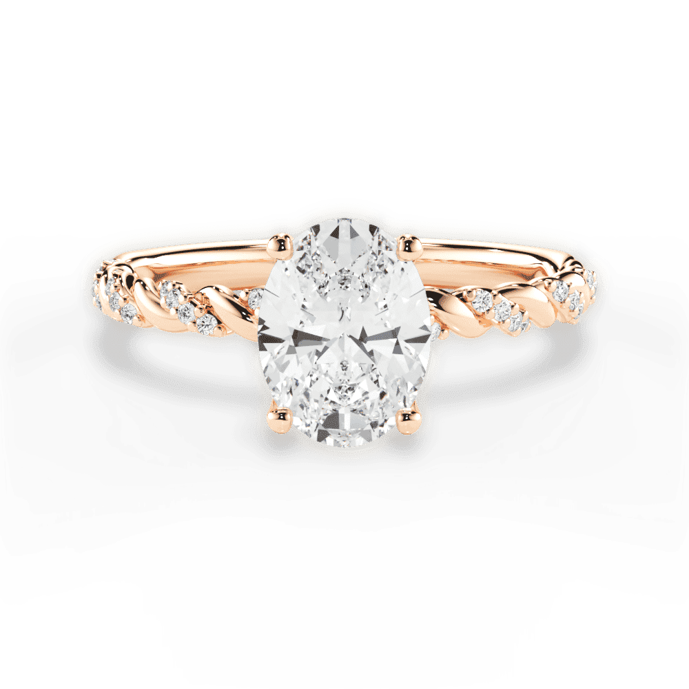 14kt Rose Gold/18kt Rose Gold/oval/top