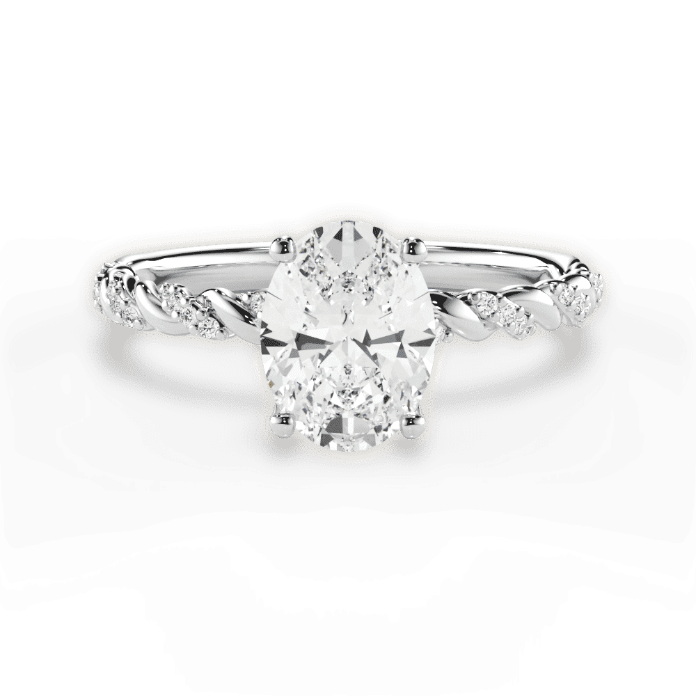 14kt White Gold/18kt White Gold/Platinum/oval/top