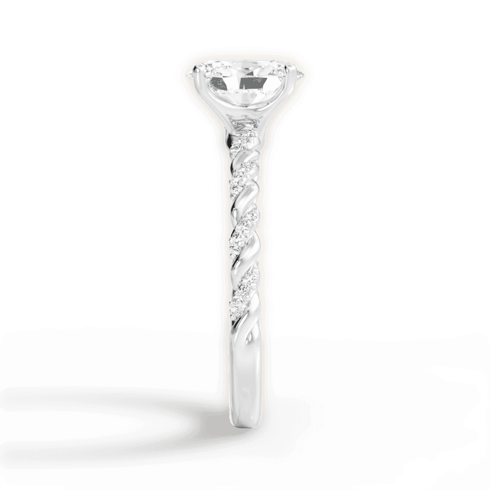 14kt White Gold/18kt White Gold/Platinum/oval/side