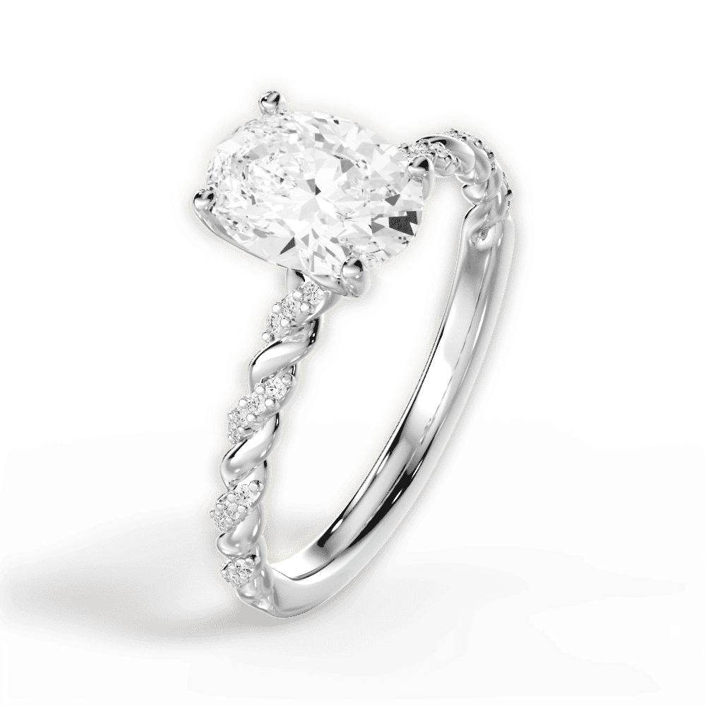 14kt White Gold/18kt White Gold/Platinum/oval/perspective