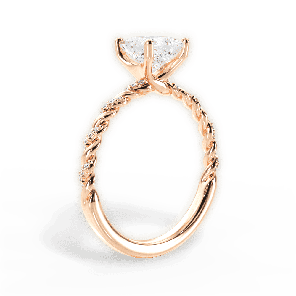 14kt Rose Gold/18kt Rose Gold/princess/front