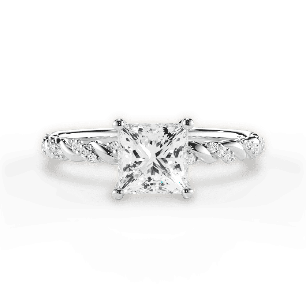 14kt White Gold/18kt White Gold/Platinum/princess/top