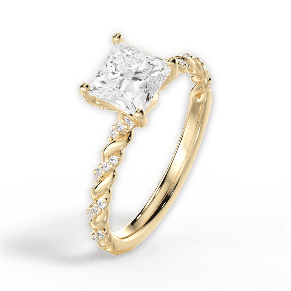 14kt Yellow Gold/18kt Yellow Gold/princess/perspective