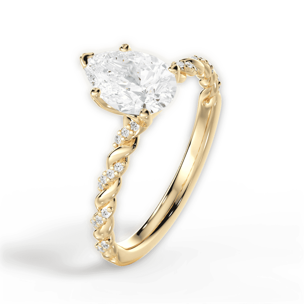 14kt Yellow Gold/18kt Yellow Gold/pear/perspective
