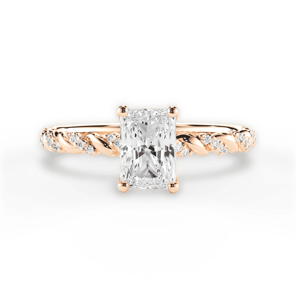 14kt Rose Gold/18kt Rose Gold/radiant/top