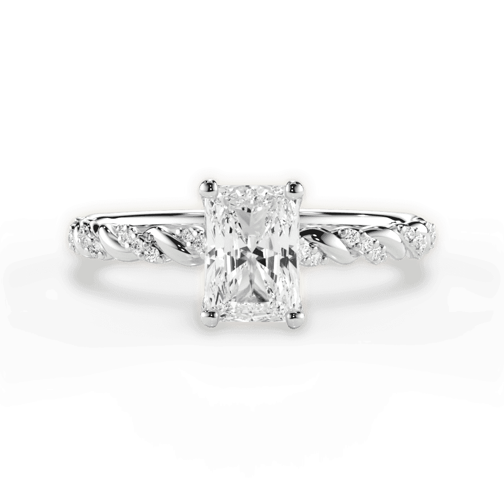 14kt White Gold/18kt White Gold/Platinum/radiant/top